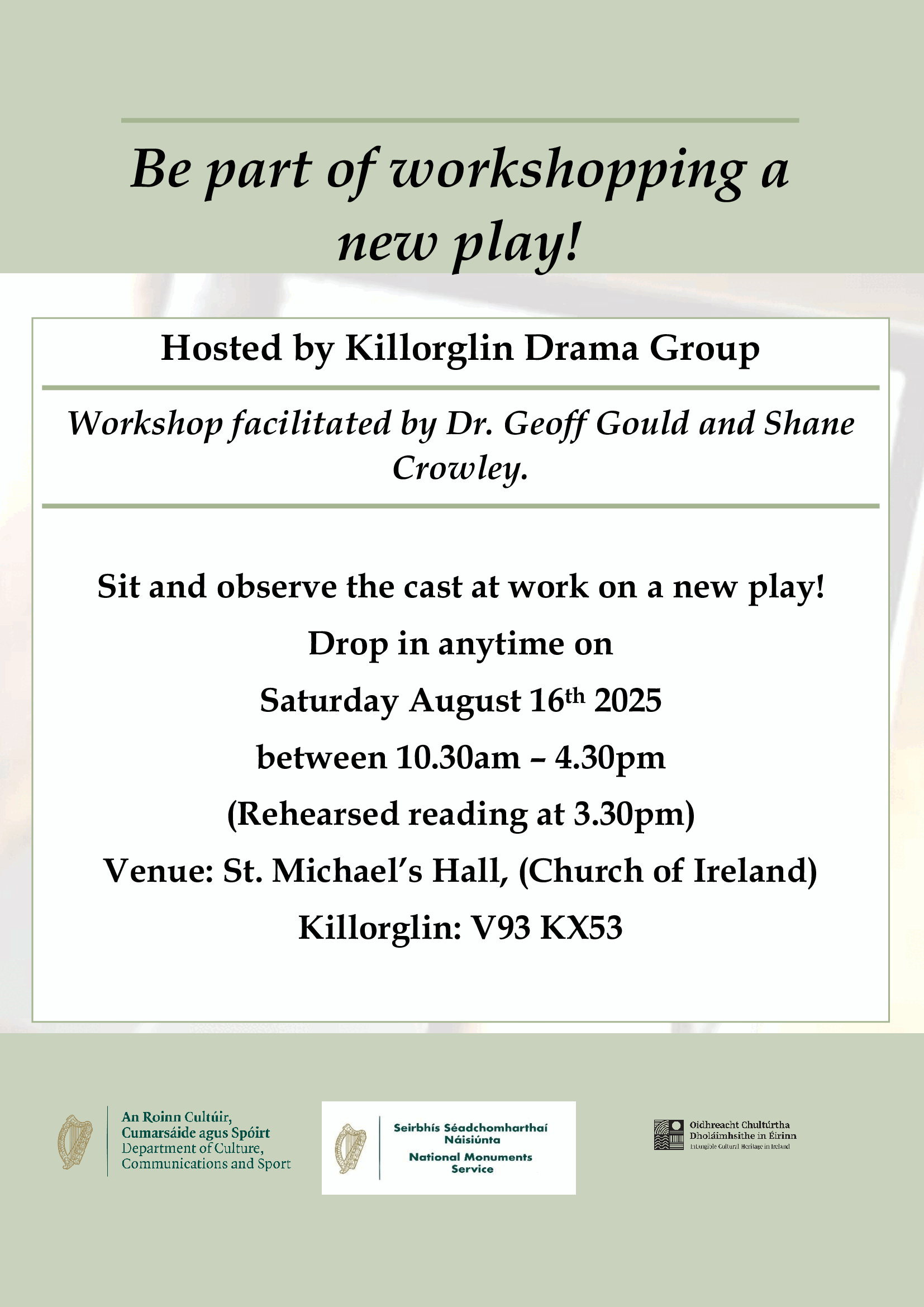 Participate in Workshopping a New Play!