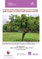 Forgotten Fruits; Rediscovering our local Heritage apple varieties surviving in 19th Century orchards