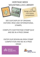 Display of old Irish and international stamps from the 1940’s onwards