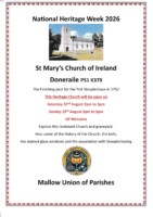 Celebrating St. Mary's Church Doneraile, The First Steeplechase, 6 Resttored Bells and Refurbished Stain Glass