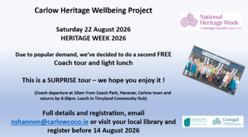 Carlow Heritage Wellbeing 'Surprise' Coach Tour