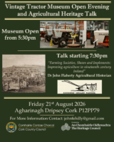Vintage Tractor Museum Open Evening and Agricultural Heritage Talk