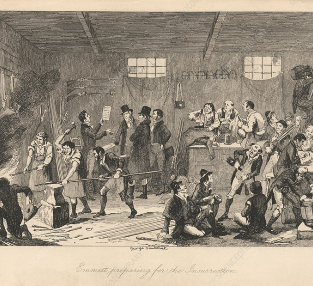 Emmett preparing for the insurrection by Cruickhank 1854 British Library Science Photo Library
