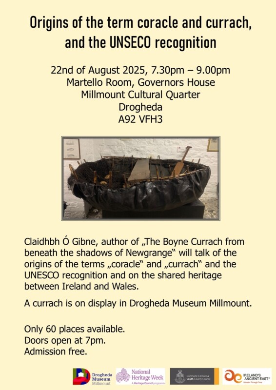 22nd August 2025 event poster Currach BG logos 2