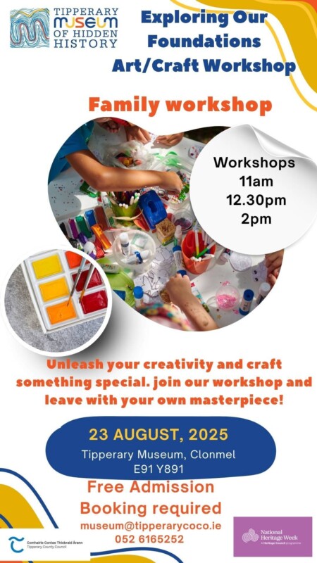 Art Craft Workshops August 23rd