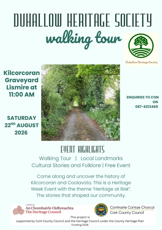 Duhallow Heritage Society poster 22 08 2026 Duhallow Heritage Society poster 22 08 2026