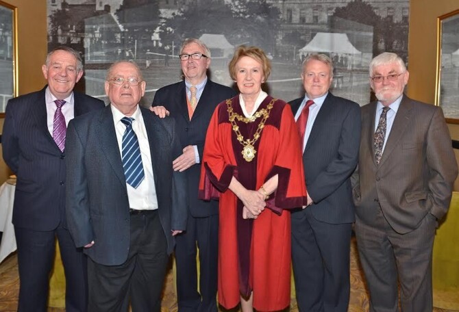 Mayoral Award Peadar O Dowd James Casserly Ronnie O Gorman Mayor Terry O Flaherty William Henry Tom Kenny