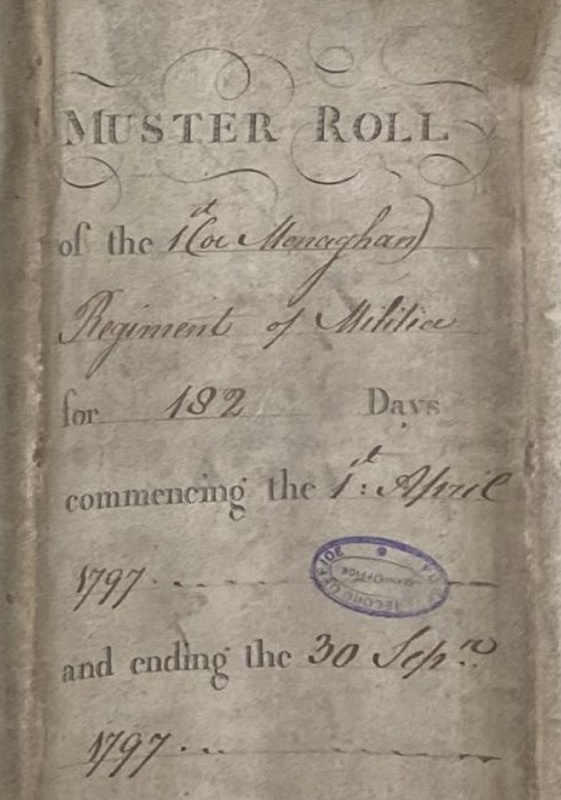 1797 Muster Roll cover 1797 Muster Roll cover