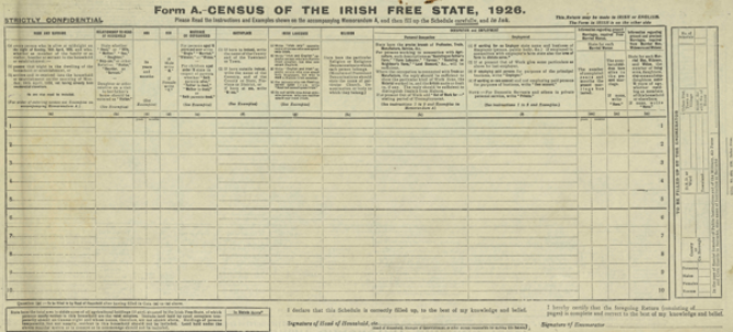 1926 census form 1926 census form