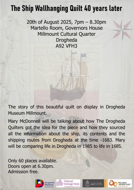 20th August 2025 event poster Quilters 2 logos