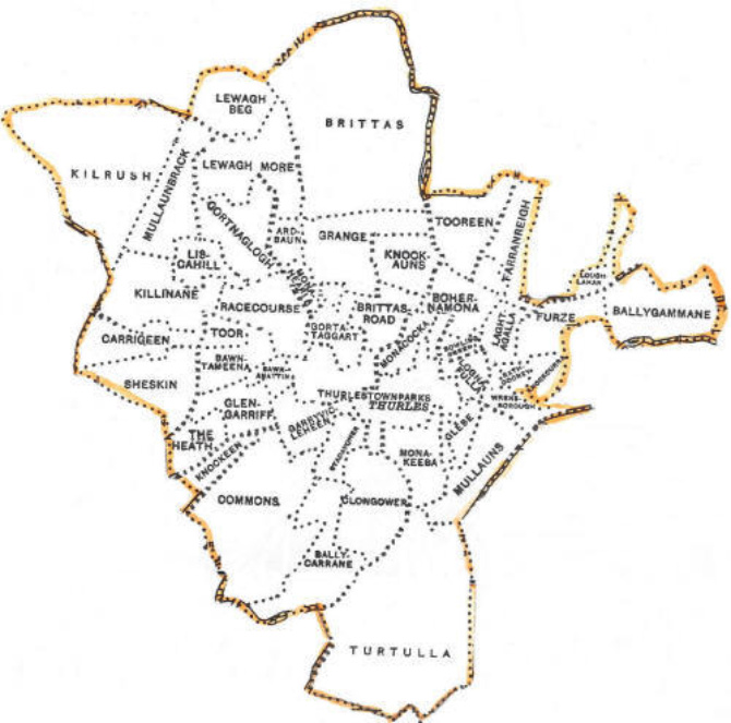 Map of Thurles Townlands Map of Thurles Townlands