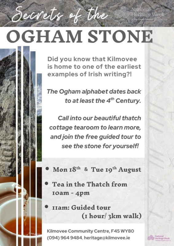 Ogham Stone poster Kilmovee 2025 Large