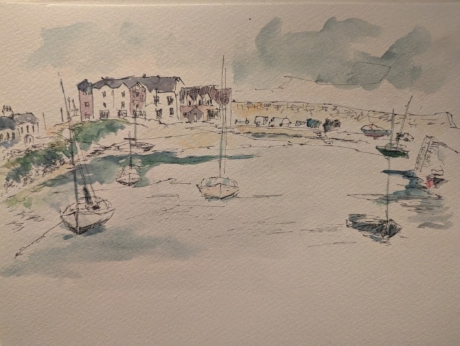 Watercolour Mullaghmore harbour Watercolour Mullaghmore harbour